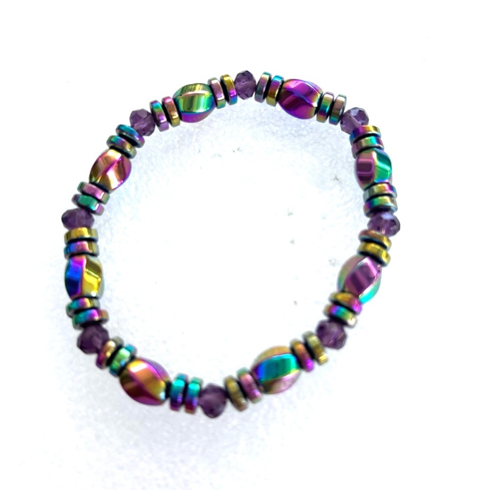 Multicolor iridescent Stone Beaded Bracelet NWT - Picture 6 of 6